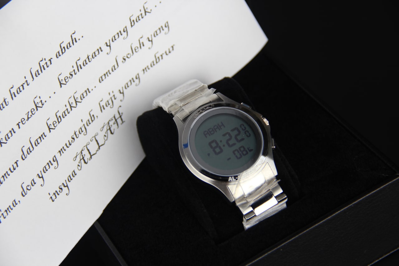 JAM TANGAN KIBLAT  HARAMEEN STAINLESS STEEL