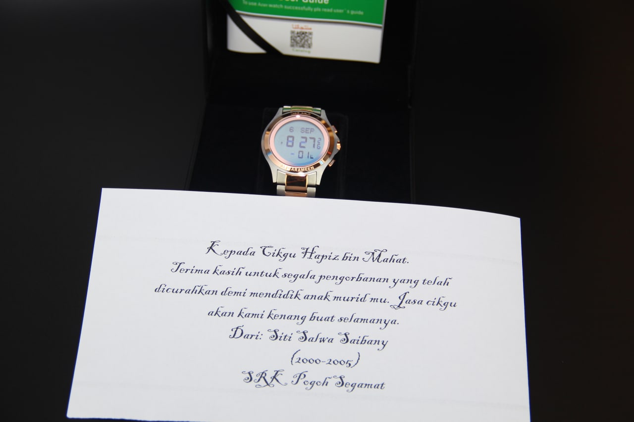 JAM TANGAN KIBLAT  HARAMEEN STAINLESS STEEL