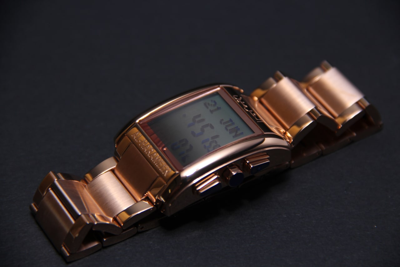 JAM TANGAN KIBLAT HARAMEEN STAINLESS STEEL SQUARE