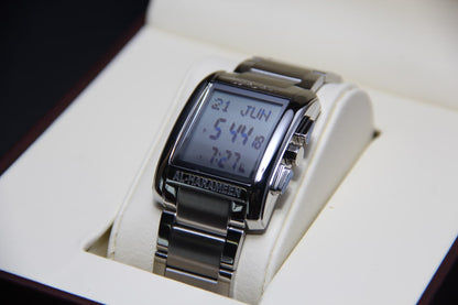JAM TANGAN KIBLAT HARAMEEN STAINLESS STEEL SQUARE