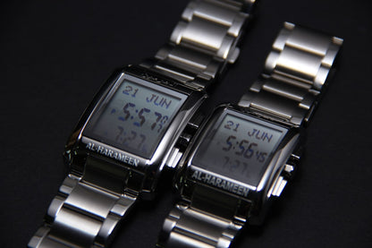 JAM TANGAN KIBLAT HARAMEEN STAINLESS STEEL SQUARE