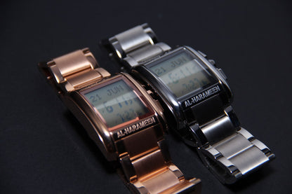 JAM TANGAN KIBLAT HARAMEEN STAINLESS STEEL SQUARE