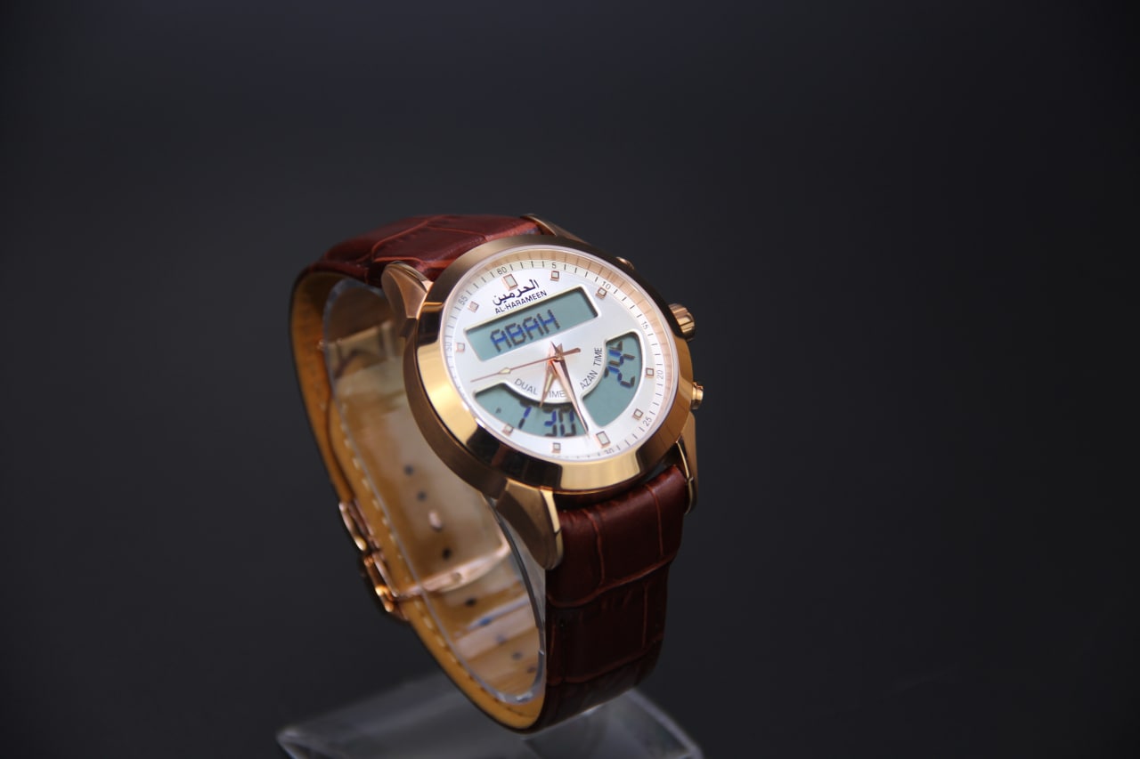 JAM TANGAN KIBLAT HARAMEEN  HA-6102 MEN (BUTTERFLY BUCKLE)