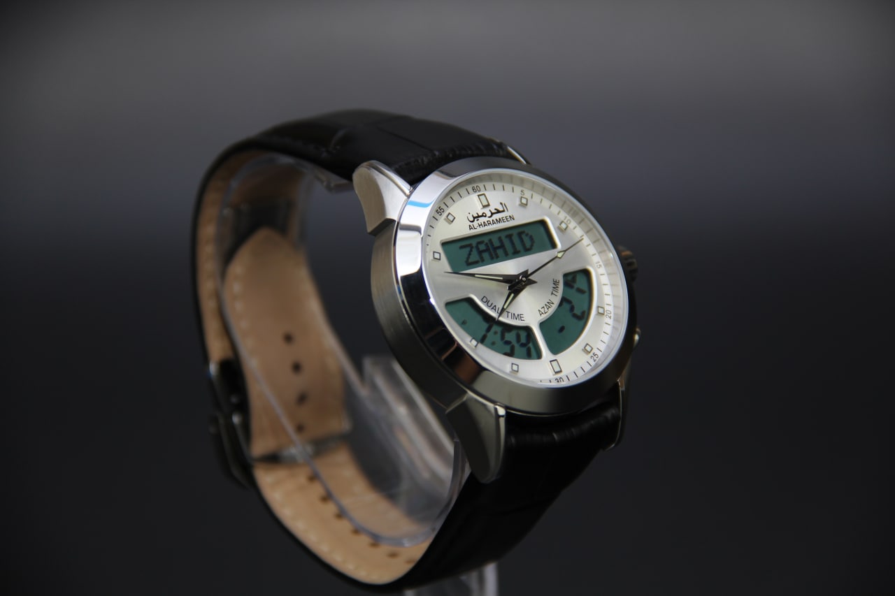 JAM TANGAN KIBLAT HARAMEEN  HA-6102 MEN (BUTTERFLY BUCKLE)