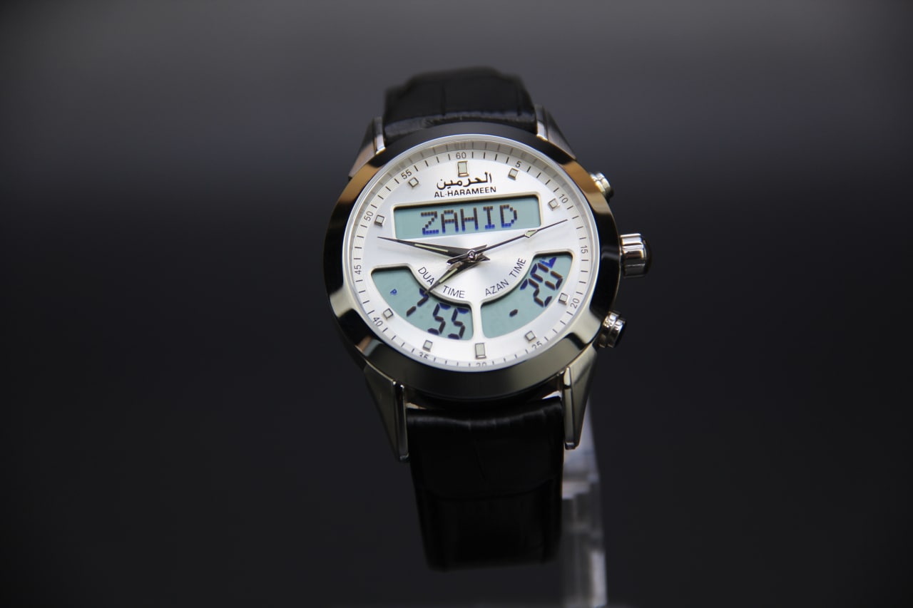 JAM TANGAN KIBLAT HARAMEEN  HA-6102 MEN (BUTTERFLY BUCKLE)