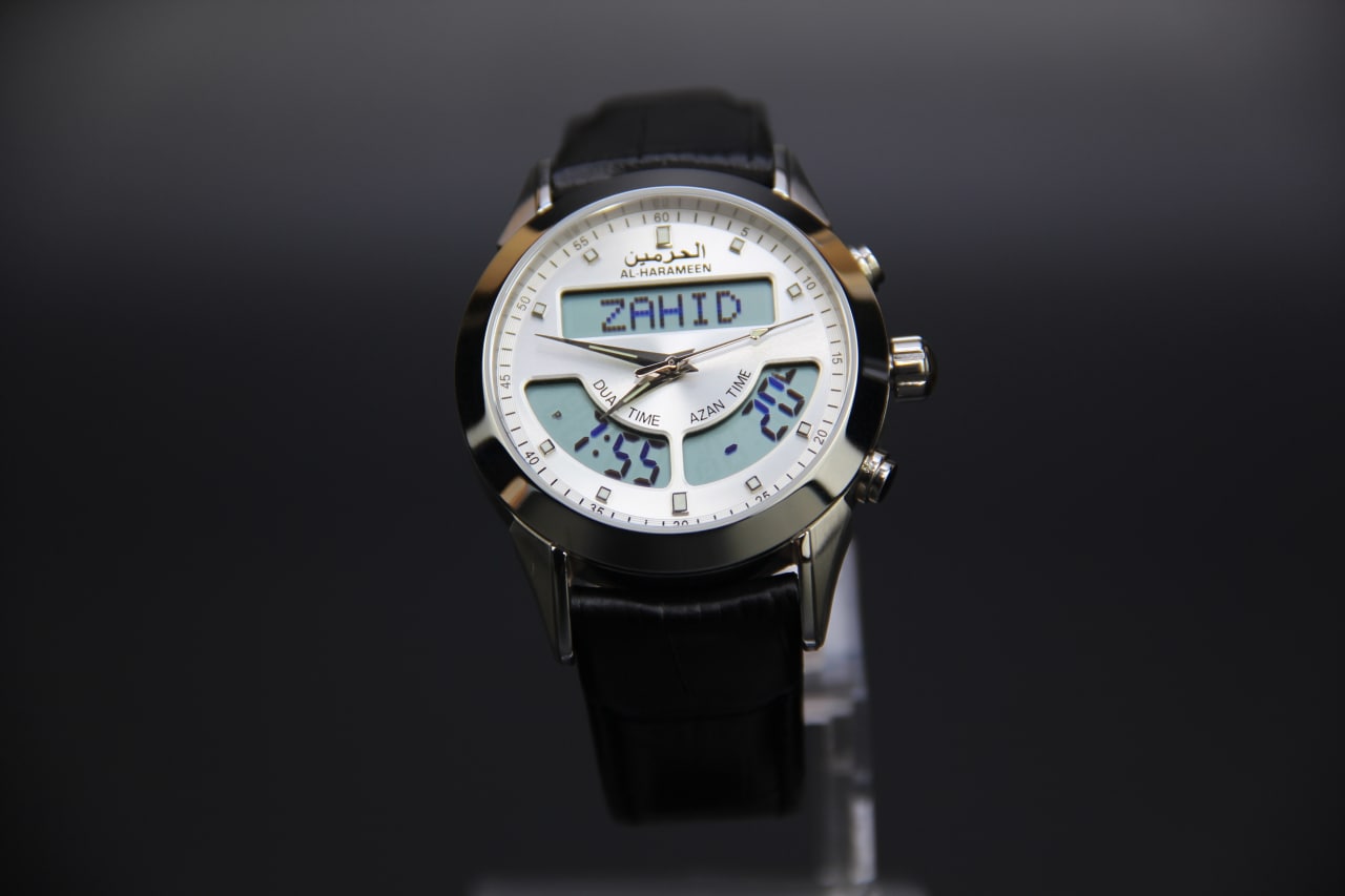 JAM TANGAN KIBLAT HARAMEEN  HA-6102 MEN (BUTTERFLY BUCKLE)