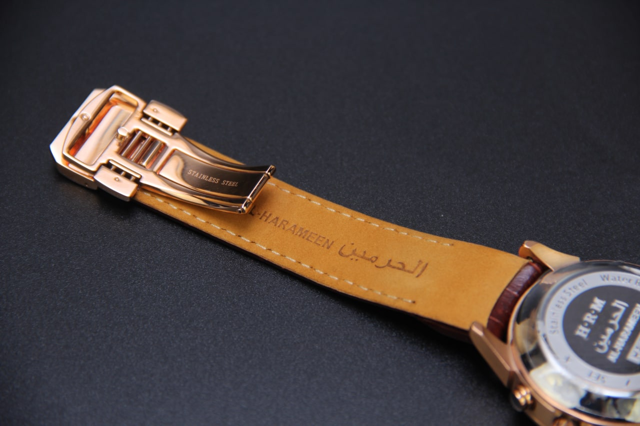 JAM TANGAN KIBLAT HARAMEEN  HA-6102 MEN (BUTTERFLY BUCKLE)