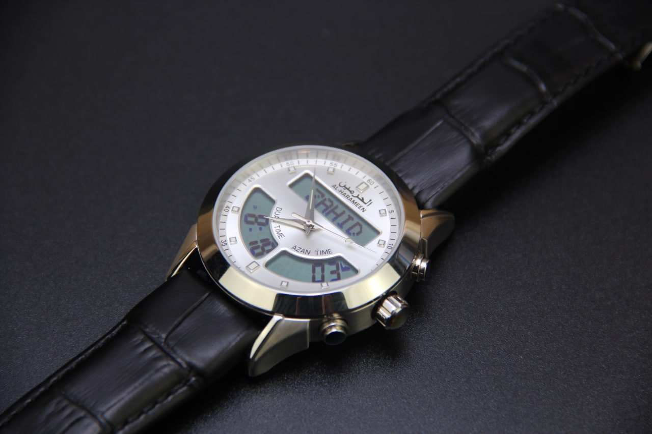 JAM TANGAN KIBLAT HARAMEEN  HA-6102 MEN (BUTTERFLY BUCKLE)