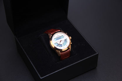 JAM TANGAN KIBLAT HARAMEEN  HA-6102 MEN (BUTTERFLY BUCKLE)
