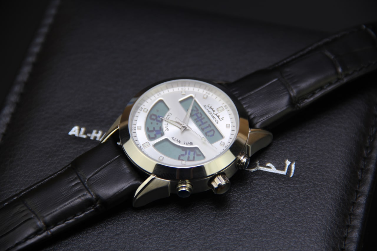 JAM TANGAN KIBLAT HARAMEEN  HA-6102 MEN (BUTTERFLY BUCKLE)