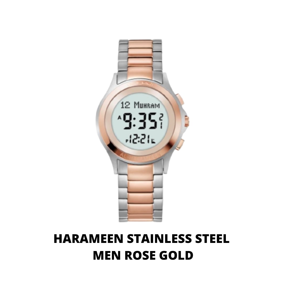JAM TANGAN KIBLAT  HARAMEEN STAINLESS STEEL