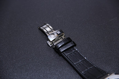 JAM TANGAN KIBLAT HARAMEEN  HA-6108 MEN LEATHER (BUTTERFLY BUCKLE)