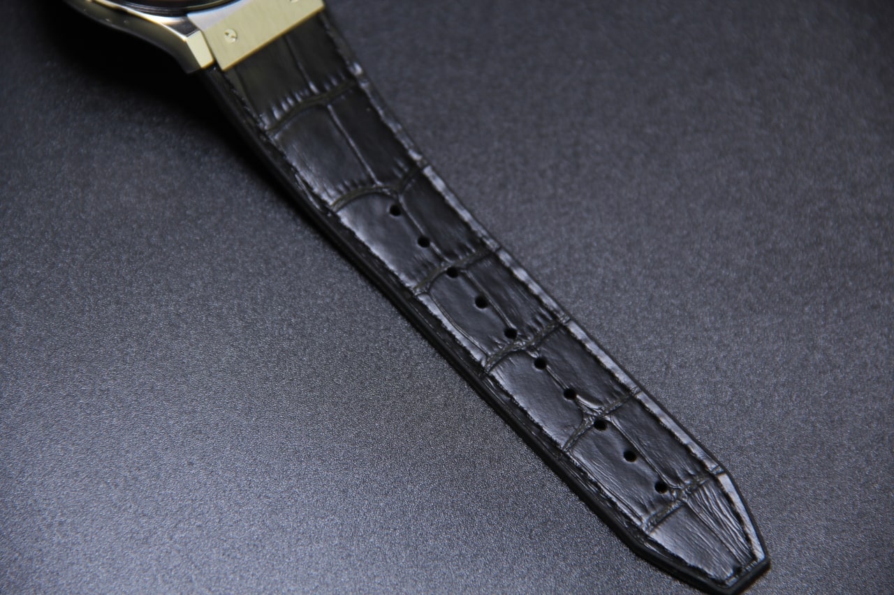 JAM TANGAN KIBLAT HARAMEEN  HA-6108 MEN LEATHER (BUTTERFLY BUCKLE)