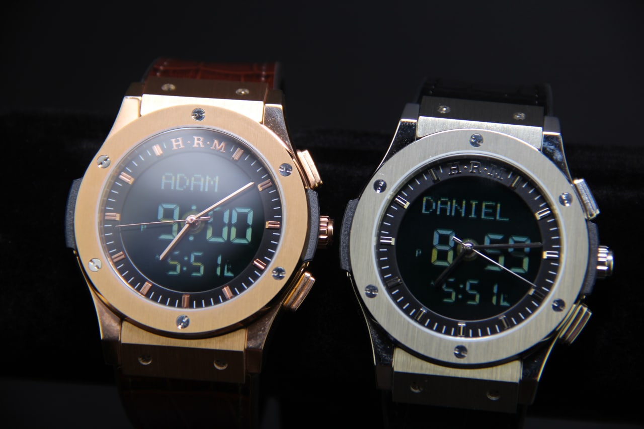 JAM TANGAN KIBLAT HARAMEEN  HA-6108 MEN LEATHER (BUTTERFLY BUCKLE)