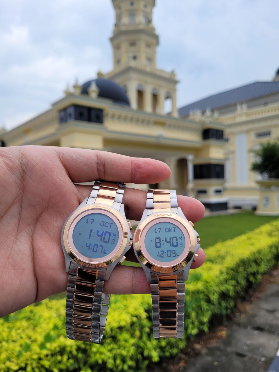 JAM TANGAN KIBLAT  HARAMEEN STAINLESS STEEL