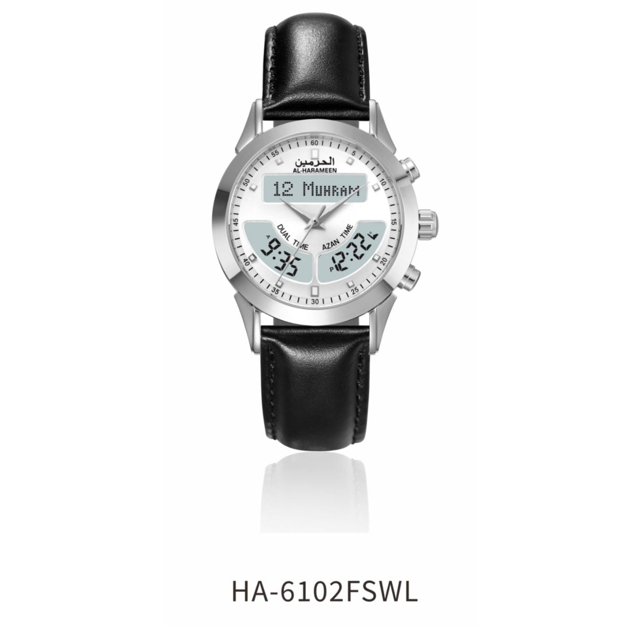 JAM TANGAN KIBLAT HARAMEEN  HA-6102 MEN (BUTTERFLY BUCKLE)