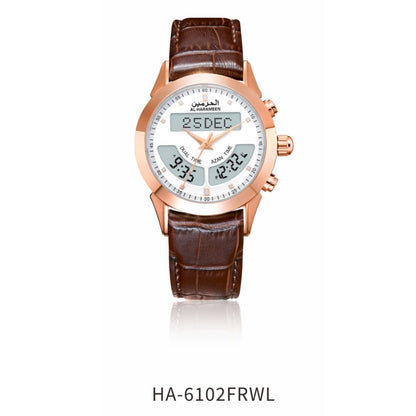 JAM TANGAN KIBLAT HARAMEEN  HA-6102 MEN (BUTTERFLY BUCKLE)