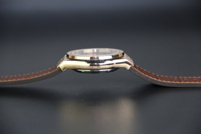 JAM TANGAN KIBLAT HARAMEEN  HA-6108 MEN LEATHER (BUTTERFLY BUCKLE)
