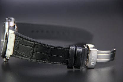 JAM TANGAN KIBLAT HARAMEEN  HA-6108 MEN LEATHER (BUTTERFLY BUCKLE)
